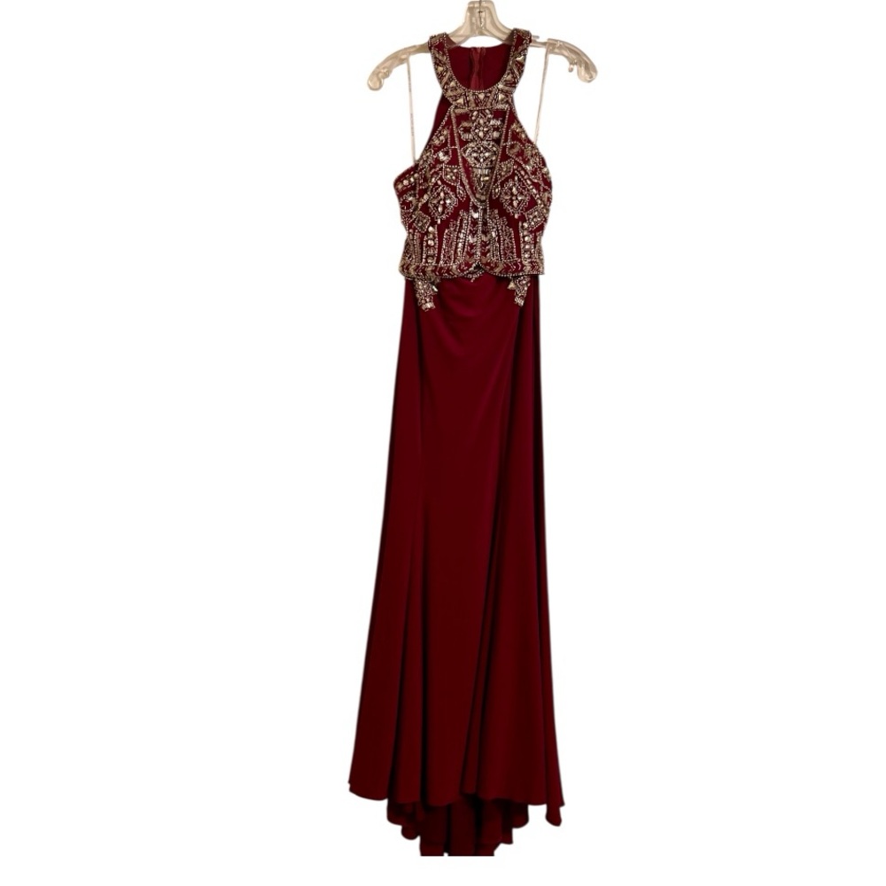 Rachel Allan Burgundy Two-Piece Prom Dress size 6 - Picture 6 of 16